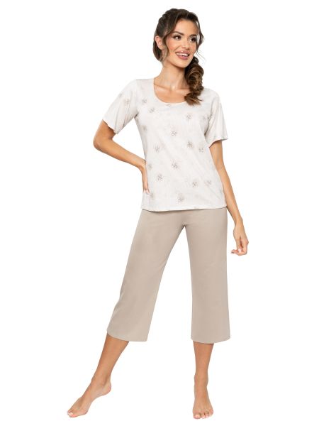 Pijama din bumbac pentru femei cu pantaloni 3/4 - Sandi 3/4 - 2