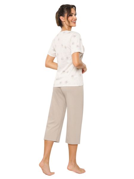 Pijama din bumbac pentru femei cu pantaloni 3/4 - Sandi 3/4 - 3