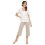 Pijama din bumbac pentru femei cu pantaloni 3/4 - Sandi 3/4 - 3