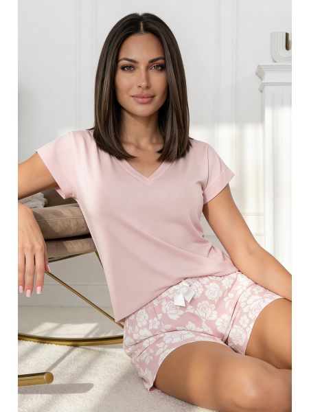 Pijama din bumbac pentru femei cu pantaloni scurți - Rosalia scurt