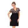 Cămașă de noapte neagră cu dantelă - Violetta plus size - 2