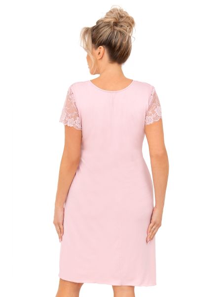 Rochie de noapte din dantelă pentru femei - Livia plus size roz pudră - 2
