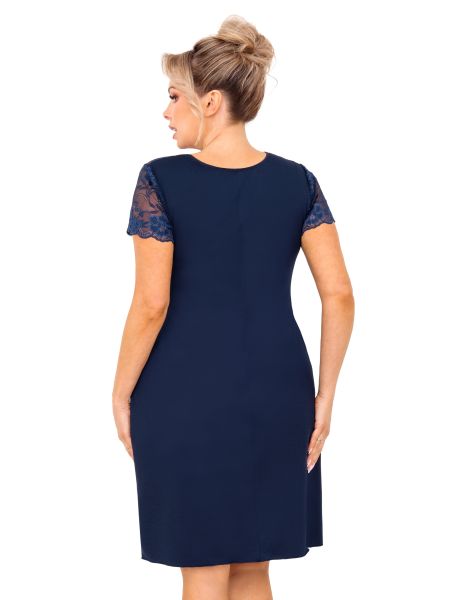 Rochie de noapte din dantelă pentru femei - Livia plus size navy blue - 2