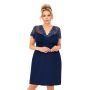Rochie de noapte din dantelă pentru femei - Livia plus size navy blue - 2