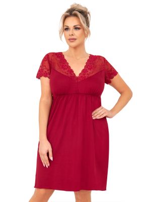 Rochie de noapte din dantelă pentru femei - Livia plus size burgundy