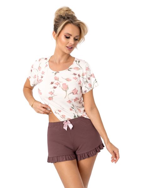 Pijama pentru femei cu pantaloni scurți cu volane - Amaris scurt - 2
