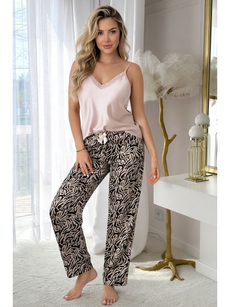Pijama din satin cu pantaloni lungi - Sheila long