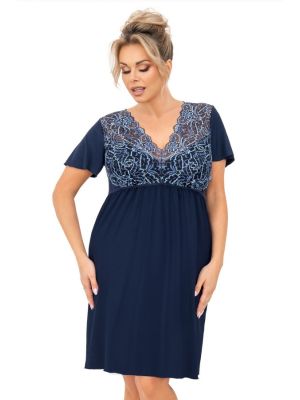 Cămașă de noapte pentru femei - Melania plus size albastru marin