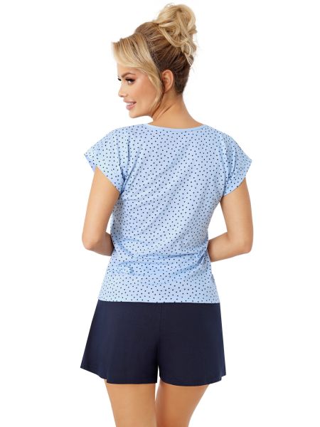 Pijama din bumbac Star - Pantaloni scurți Star albastru marin - 2
