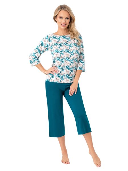 Pijama elegantă pentru femei cu pantaloni 3/4 - Irmina 3/4 - 2
