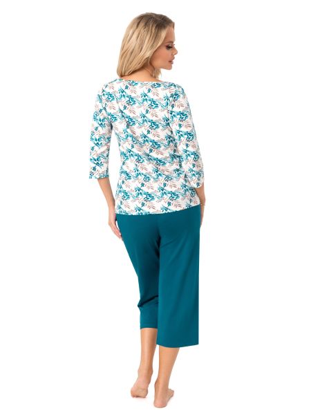 Pijama elegantă pentru femei cu pantaloni 3/4 - Irmina 3/4 - 3