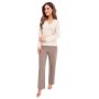 Pantaloni lungi de pijama pentru femei - Daphne long bej - 3