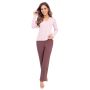 Pantaloni lungi de pijama pentru femei - Daphne lung roz - 4