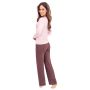 Pantaloni lungi de pijama pentru femei - Daphne lung roz - 5