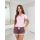 Pijama din dantelă pentru femei - Daphne roz scurt