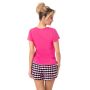 Pijama din bumbac în carouri - Sleep short fuchsia - 5