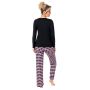Pijama din bumbac în carouri - Sleep long negru - 3