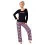 Pijama din bumbac în carouri - Sleep long negru - 2