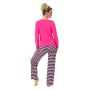 Pijama pentru femei din bumbac cu carouri - Sleep long fucsia - 3