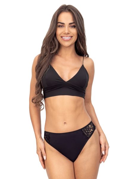 Tanga din dantelă neagră - 245 negru - 2