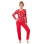 Pantaloni lungi pijama de Crăciun - Bear lung roșu - 2