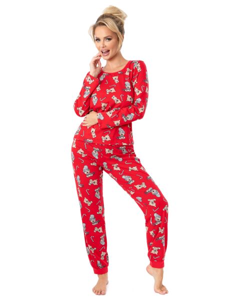 Pijama de Crăciun din bumbac pentru femei - Bear long - 2