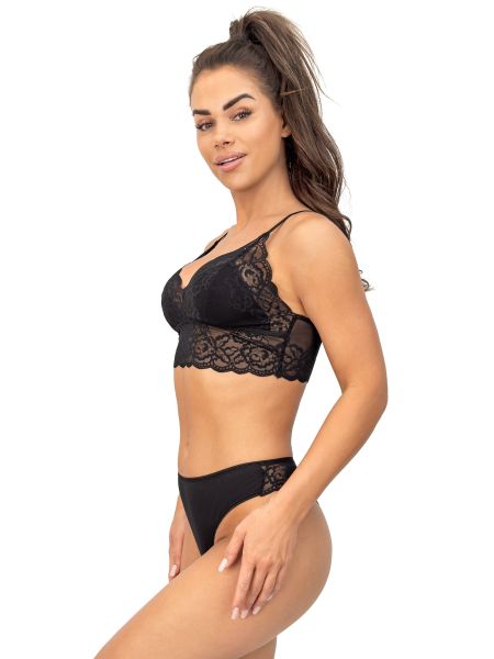 Top fără bretele din dantelă - 244 negru - 3