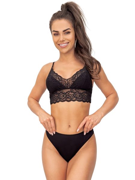 Top fără bretele din dantelă - 244 negru - 2