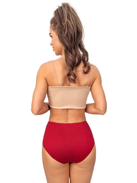 Partea de jos de bikini confort cu talie înaltă - 239 burgundy - 3