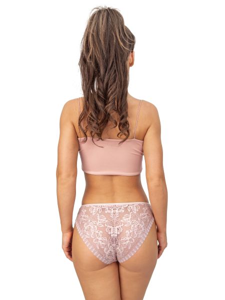 Fund de bikini mediu cu dantelă - 233 roz - 3