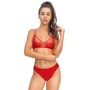 Sutien moale din dantelă - 118 roșu - 4