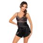 Pijama elegantă din satin negru - Sabrina 1/2 - 2