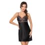 Cămașă de noapte elegantă din satin negru - Sabrina - 3
