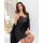 Cămașă de noapte elegantă din satin negru - Sabrina