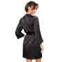 Halat din satin negru cu dantelă - Sabrina - 3