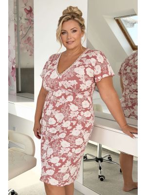 Cămașă de noapte cu imprimeu floral - Tina, mărime mare