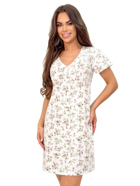 Cămașă de noapte din bumbac cu model floral - Emilia - 2