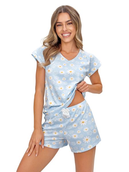 Pijamale din bumbac cu flori - Margaret scurt - 2