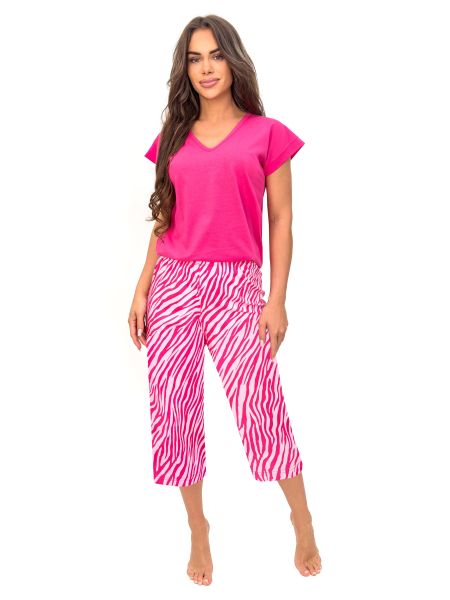 Pijamale din bumbac fucsia - Zebra 3/4 - 2