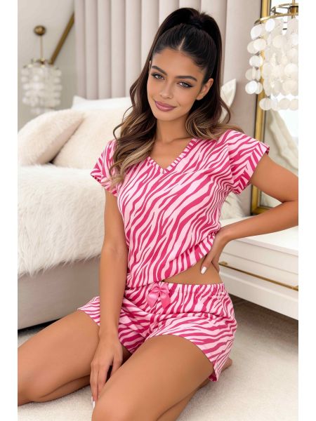 Pijamale din bumbac în culori la modă - Pantaloni scurți Zebra