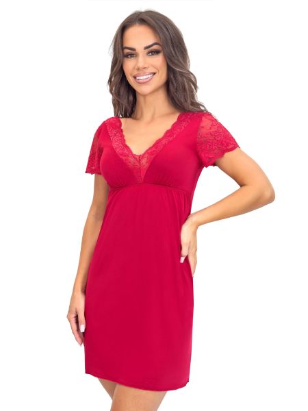 Cămașă de noapte cu mâneci lungi - Sonia burgundy - 2