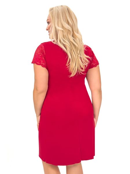 Tricou elegant cu dantelă - Sonia, mărime mare, culoare burgund - 3