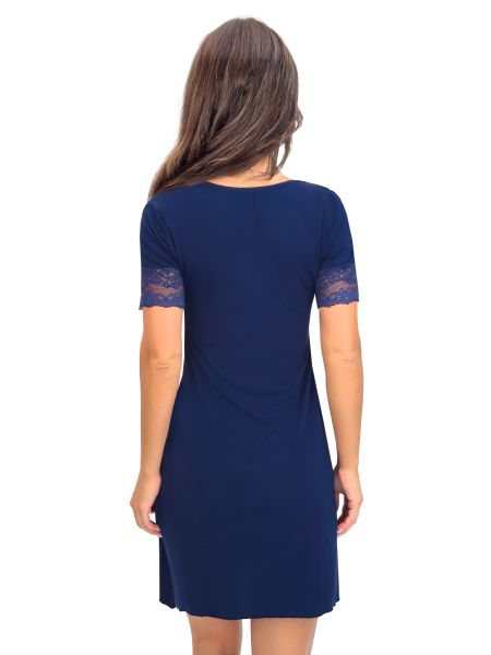 Cămașă de noapte pentru femei, de culoare bleumarin – Linda bleumarin - 3