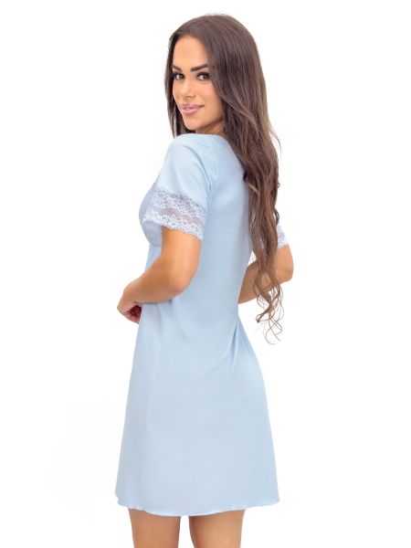 Cămașă de noapte albastră cu dantelă - Linda albastră - 2