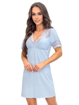 Cămașă de noapte albastră cu dantelă - Linda albastră