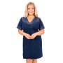 Cămașă de noapte elegantă, de culoare bleumarin – Linda, mărime mare, bleumarin - 3