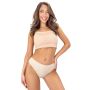 Slipuri braziliene din bumbac, de culoare bej, cu dantelă - 270 - 4