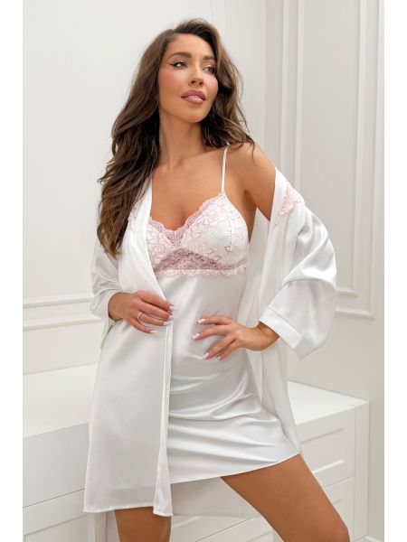 Cămașă de noapte cremoasă din satin - Ariela - 2