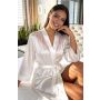 Halat de baie cremos, din satin - Ariela - 2