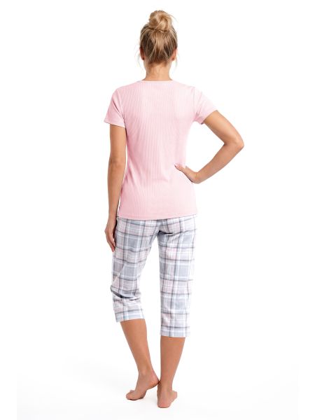 Pijama din bumbac roz - Dani 3/4 - 3